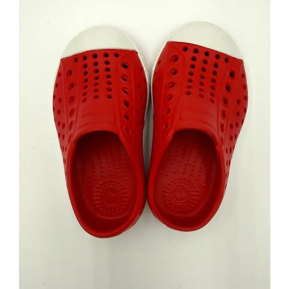 Native Jefferson Child Shoes - Torch Red/Shell White - c6 (toddler 6)